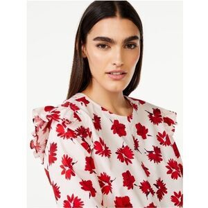 Women's Button Shoulder Blouse with Long Sleeves Size M